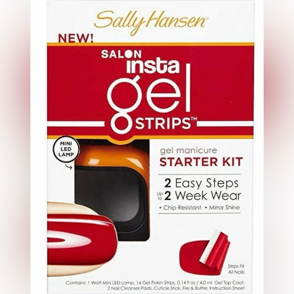 Sally Hansen Salon Insta-Gel Strips Starter Kit- Red My Lips